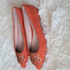 Taryn Rose Fiona Silky Suade Poppy Flats